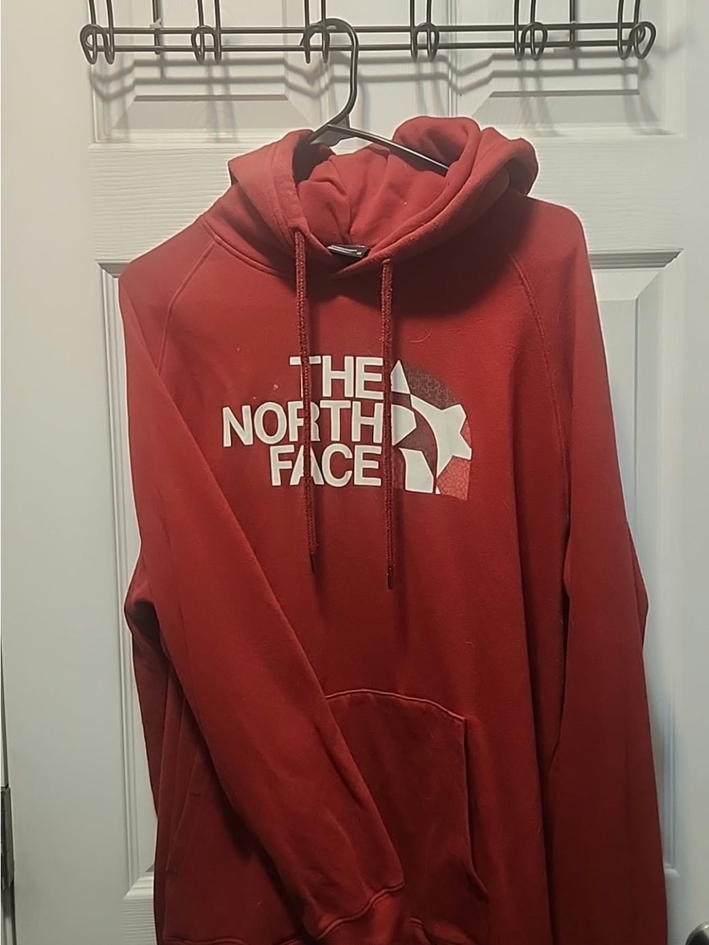The North Face Red Pullover Hoodie with Logo